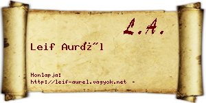 Leif Aurél névjegykártya